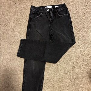 Garage Denim Straight Leg Black Jeans